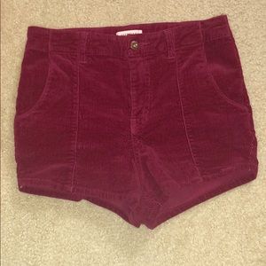 Forever 21 maroon corduroy high waisted shorts